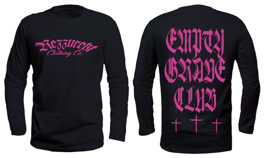 Empty Grave Club in Pink Long Sleeve (Black)