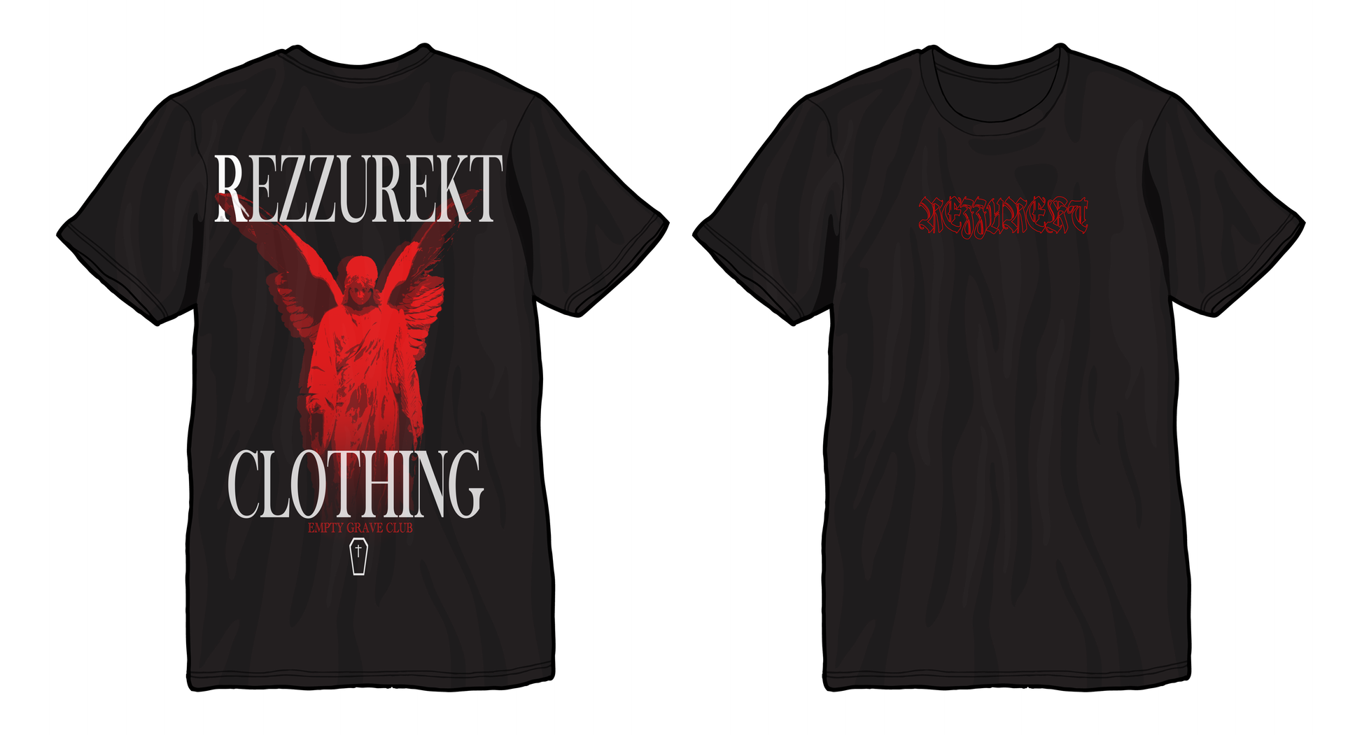 Red Angel Tee (Black) – Rezzurekt Clothing